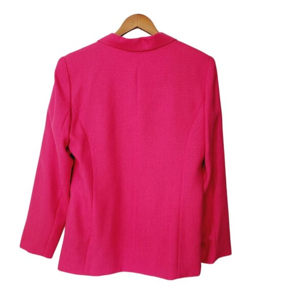 Vintage Pant Suit Womens 12 Power Suit Hot Pink Lined Pleated High Waist Pants - Picture 3 of 16